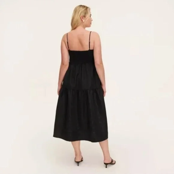 Kate Spade Black Tiered Midi Dress - Picture 2 of 3